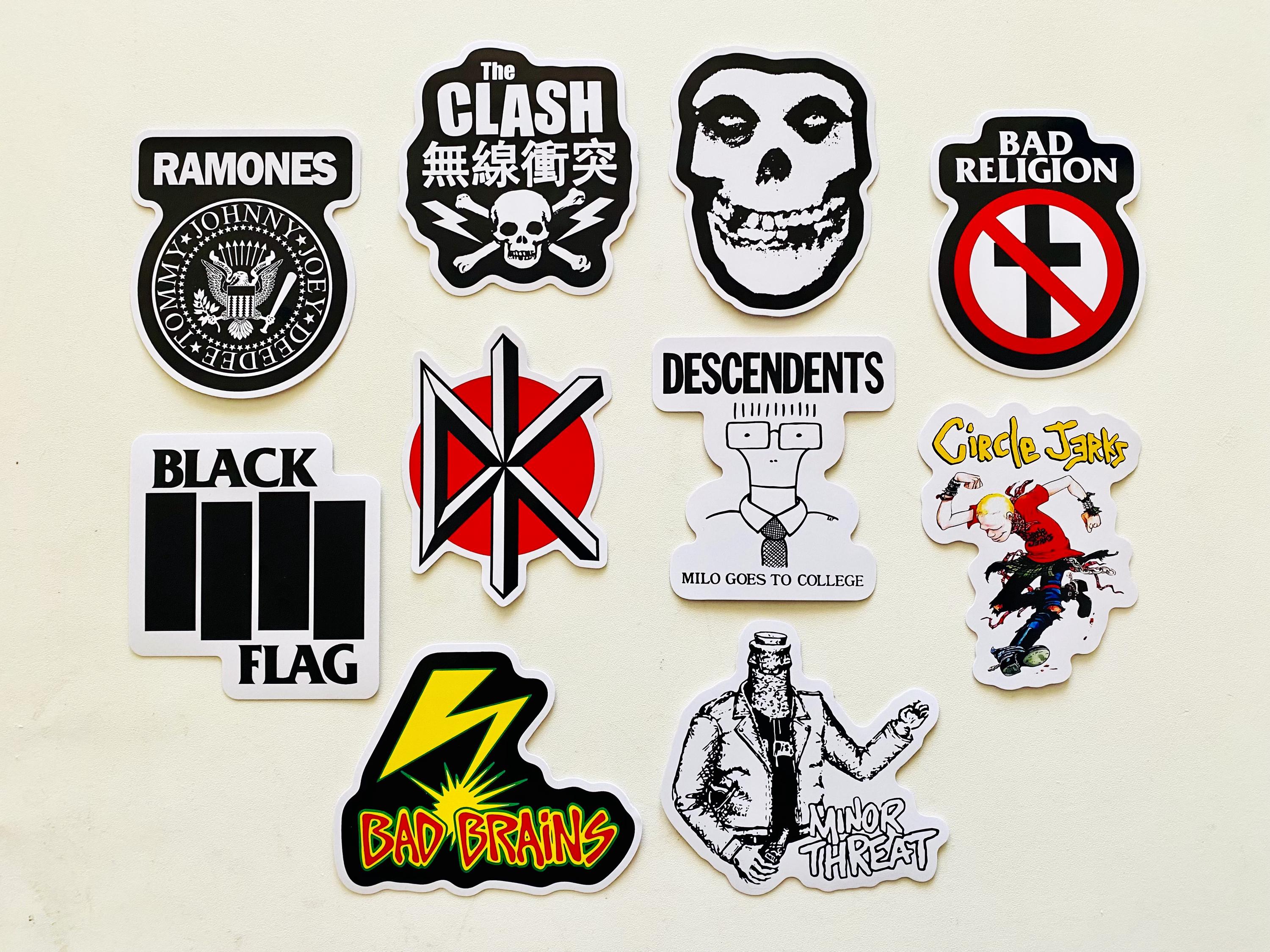 Punk Sticker Pack (10 Stickers) Set 1 Vinyl Decals Rock Thrash
