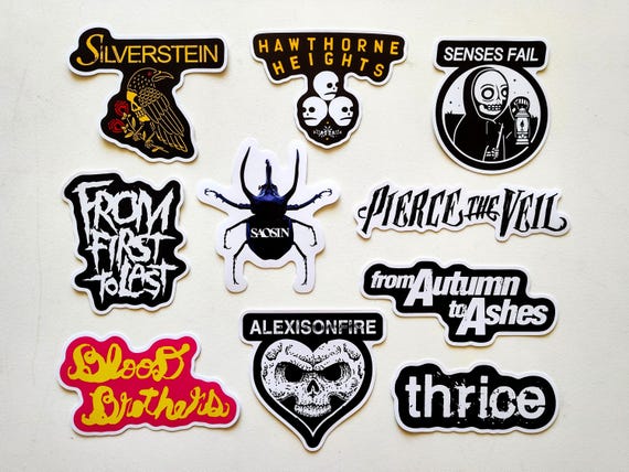 Screamo Emo Sticker Pack: Punk Music Decals (10 pc) SET 1