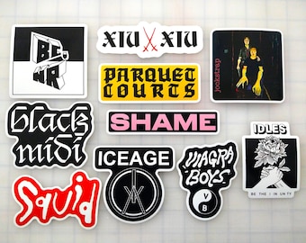 Post-Punk Revival Sticker Pack (10 Stickers) SET 1 vinyl decals synth new wave hardcore emo indie dance
