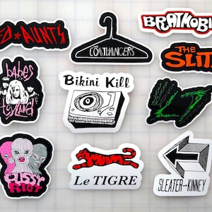 Riot Grrrl Punk Sticker Pack (10 Stickers) SET 1 vinyl decals womens rights feminist lgbtqia lgbtq hardcore pop indie rock female fronted