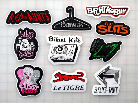 Riot Grrrl Punk Sticker Pack (10 Stickers) SET 1 vinyl decals womens rights feminist lgbtqia lgbtq hardcore pop indie rock female fronted