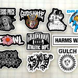 SET 5 Vinyl Sticker Pack (10 Stück) mit 5 Vinyl Stickern beatdown straight edge power violence crust sxe Death slam hxc fastcore