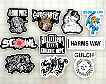 Hardcore / Punk / Metal Sticker Pack (10 Stickers) SET 5 vinyl decals beatdown straight edge powerviolence crust sxe death slam hxc fastcore