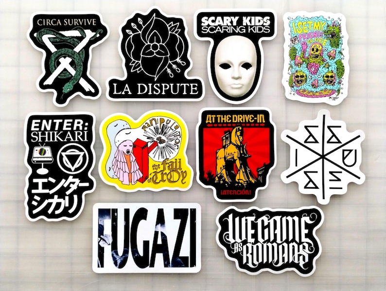 Post Hardcore / Metal Sticker Pack (10 Stickers) SET 2 Vinyl Decals ...