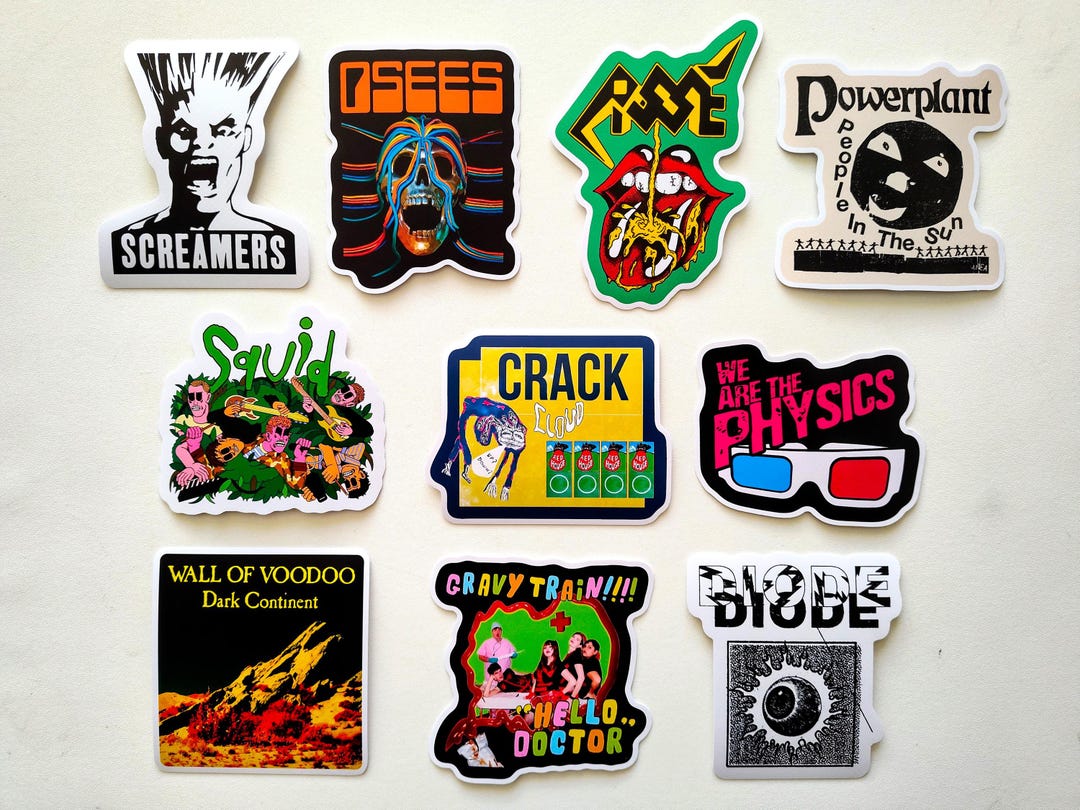 Synth Line Sticker Synth Punk Vinyl Sticker Lot (10 Stickers) Post Electro New Wave ...