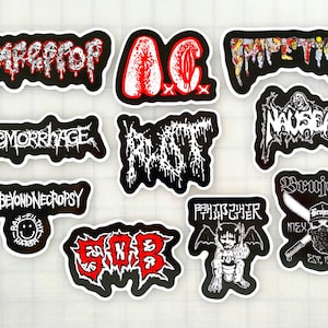 Paquete de pegatinas Grindcore (10 pegatinas) SET 3 calcomanías de vinilo goregrind death metal black extreme slam powerviolence hardcore crust punk brutal