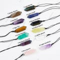 Natural Crystal Point Necklace, Amethyst/Tiger Eye Hexagonal Pendant Leather Necklaces, Healing Inner Peace Meditation Jewelry for Women Men