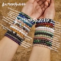 4mm/6mm/8mm Crystal Bracelets, Gemstone Beads Bracelet Beaded For Women Men, Amethyst Rose Quartz Black Obsidian Carnelian Citrine hematite