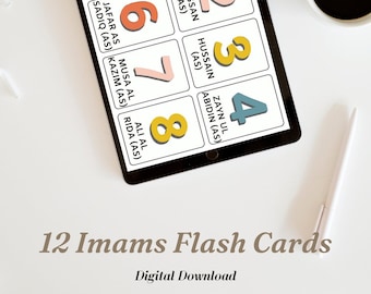 Kids 12 Imams Cards, Islamic Kids Printable, Children Shia Shi'ite Book, Prayer, Twelve Imams Flashcards, PDF, Printable for Kids