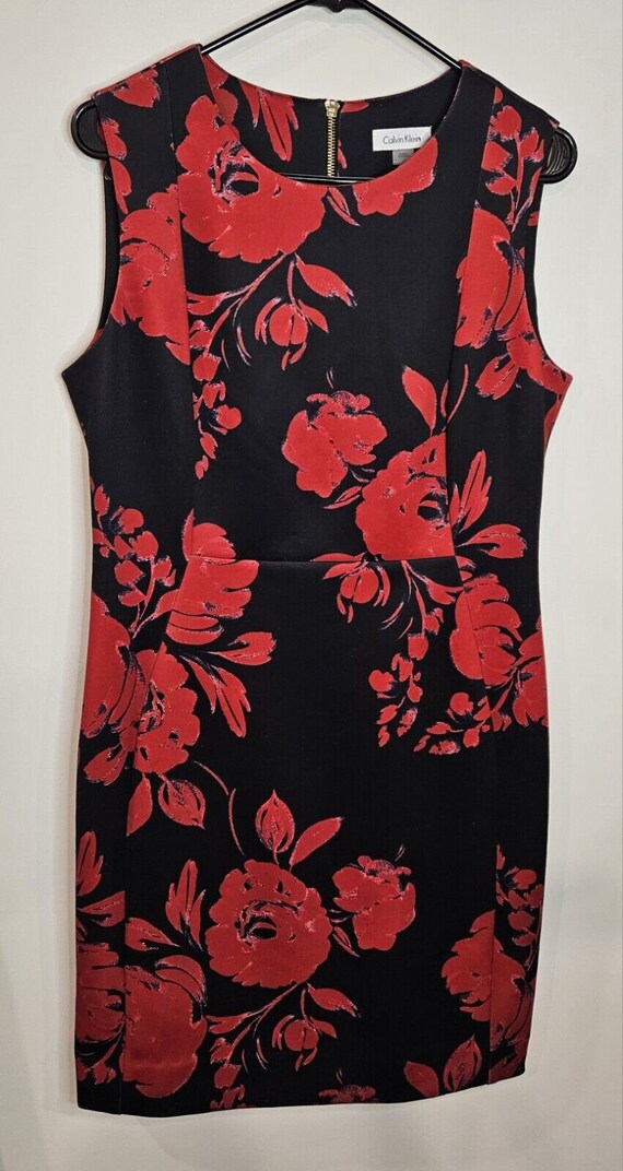 Vintage Calvin Klein Dress 12 Red And Black