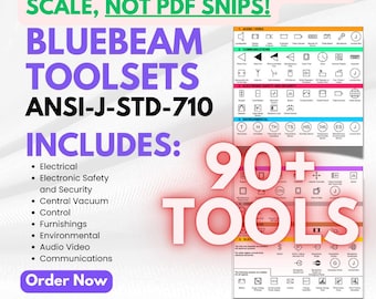Hand Drawn Bluebeam Toolset - AV & Control Symbols for Architectural Drawings (ANSI-J-STD-710)