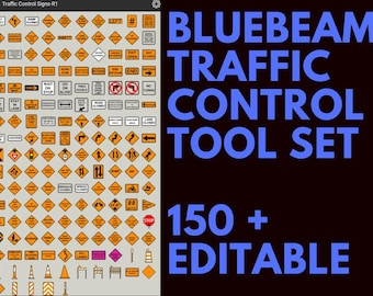 Bluebeam Revu Traffic Control Toolset: 150+ Editable Symbols