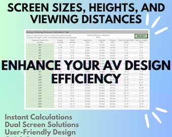 AV Design Tool: Screen Size Calculator - Google Sheets Template