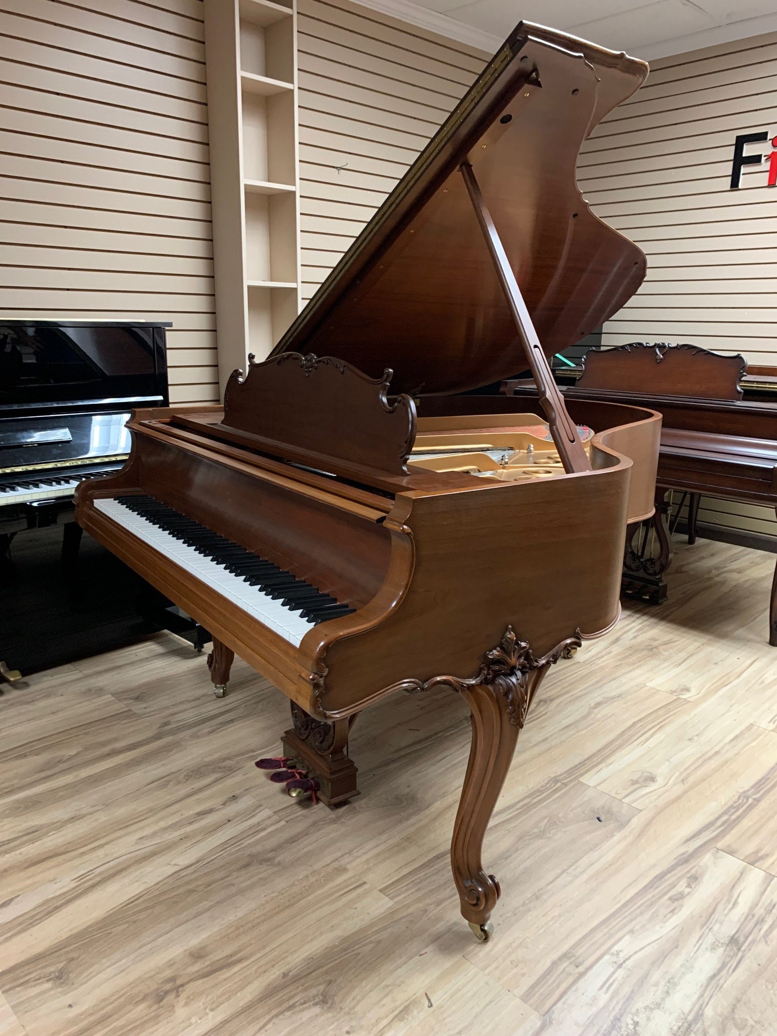 Steinway M Louis XV Walnut Baby Grand Piano
