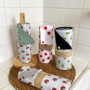 Rolo de 6 toalhas de papel laváveis – Ecológico e reutilizável!