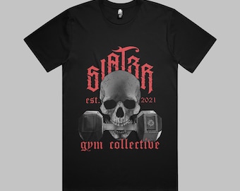 Gym Collective Oversized Premium Gym T‑Shirt – 100% Cotton Unisex Heavy‑Weight Workout Tee – Fitness Graphic Tee – Bodybuilding Shirt Black