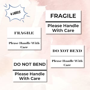 Do Not Bend / Fragile thermal label design, printable packaging sticker, thermal label, 4x6 thermal sticker label