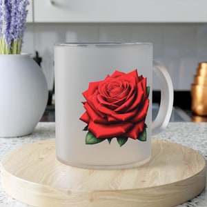 Rose Mug Frosted Glass Mug image 1