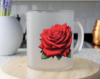 Rose Mug | Frosted Glass Mug