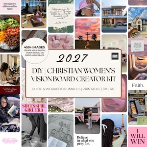 2027 Christian Vision Board Kit | For Women of Faith | Printable & Digital Creator (Instant Download)