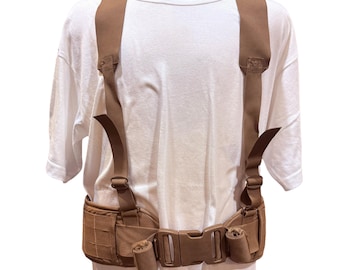USMC FILBE Coyote Padded Sub Belt & War Belt Suspenders – MOLLE Military Issue
