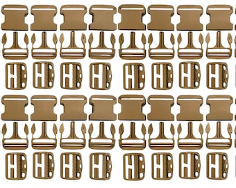 20 Pack - USMC Hip Waist Belt 2" Buckle Repair Kit Coyote Male Female Slide Lock NEW 60 pcs