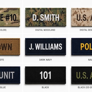 Custom Embroidered Name Tapes – 1" x 5"