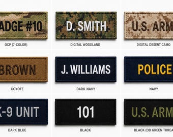 Custom Embroidered Name Tapes – 1" x 5"