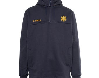 Custom Embroidered GAME Apparel Men's 8545 The Next-Gen Quarter Master 1/4 Zipped Hooded Job Shirt First Responder Wear