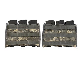 2-Pack Of US Army Surplus Molle II Triple STANAG/M4 Magazine Pouches Excellent Condition