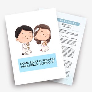 Cómo rezar el Rosario para niños, oración imprimible para niños católicos del Rosario  Lección del rosario para principiantes para niños