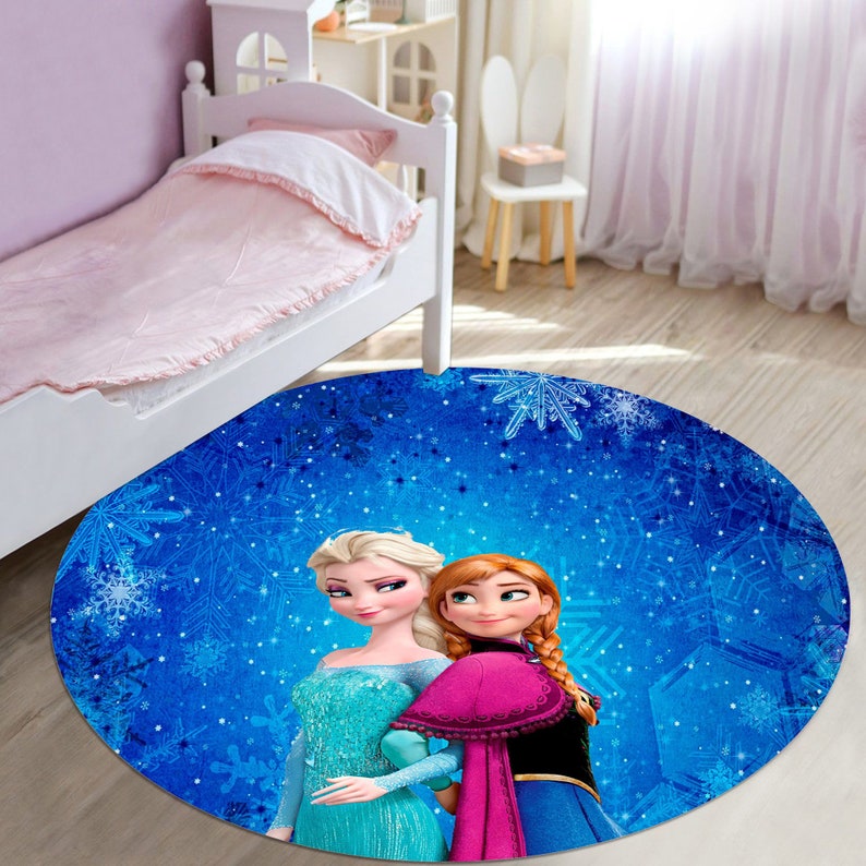Frozen Rug Personalized Elsa and Anna Round Rug: Girl's Nursery Decor - Etsy