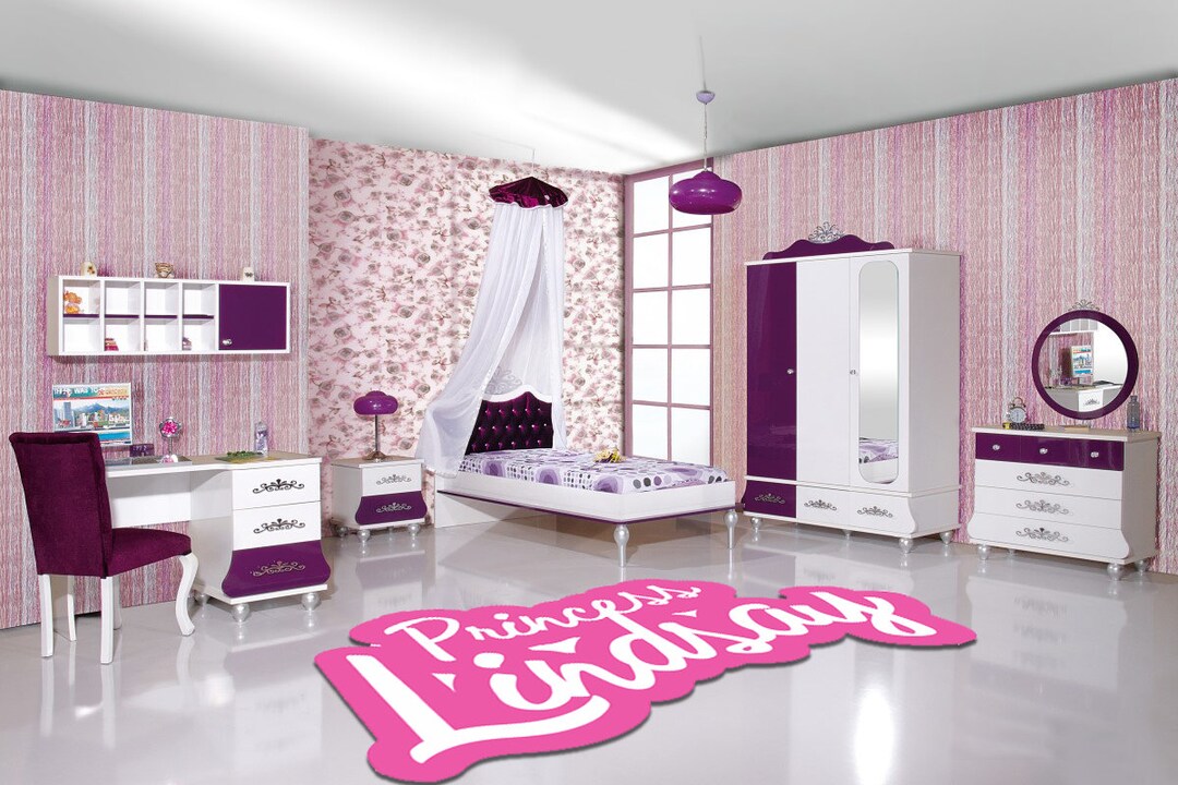 Princess Rug,custom Rug,pink Rug,girl Room Rug,personalize Decoupe Rug ...