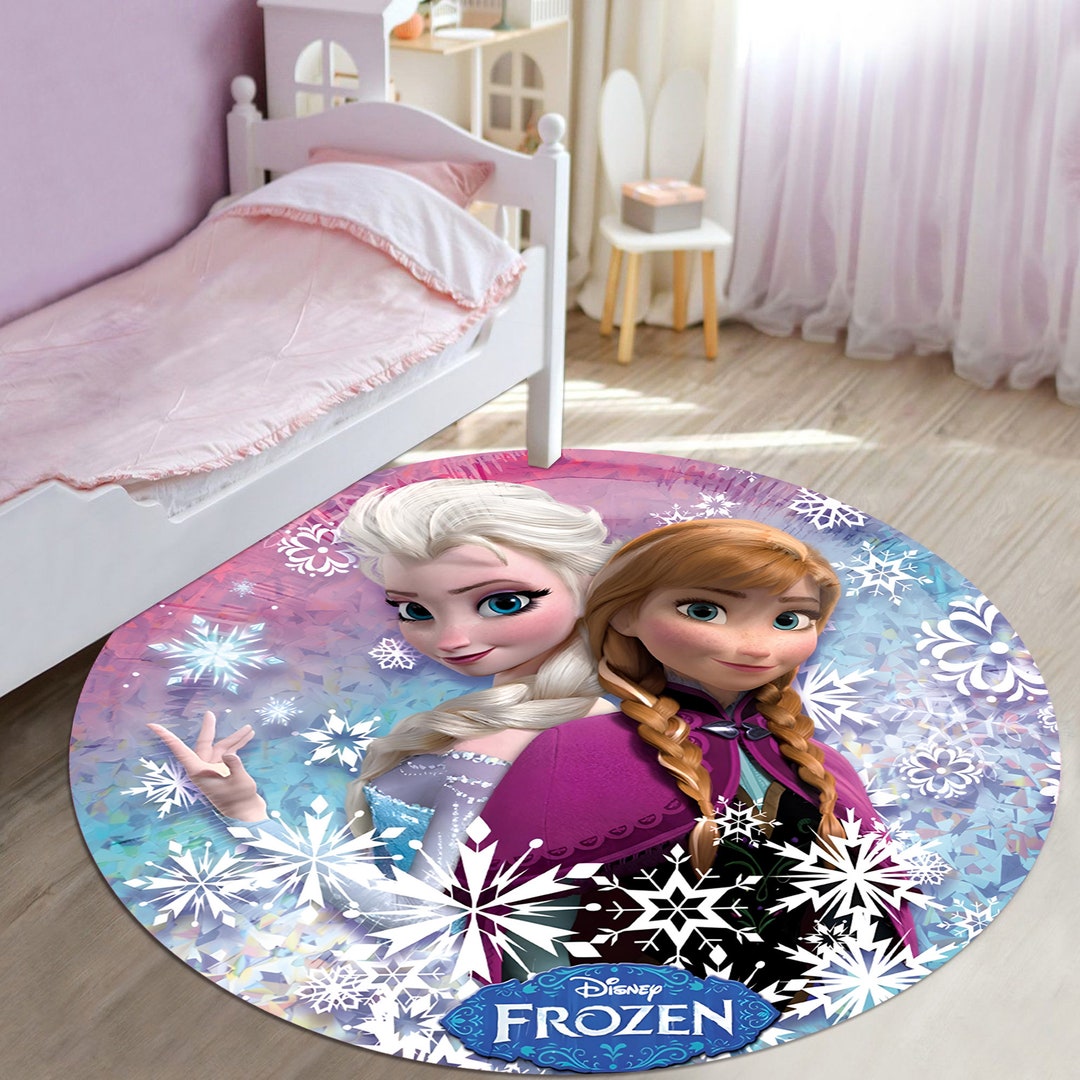 Frozen Rug Round Frozen Rug, Elsa and Anna, Girl's Room Decor - Etsy UK