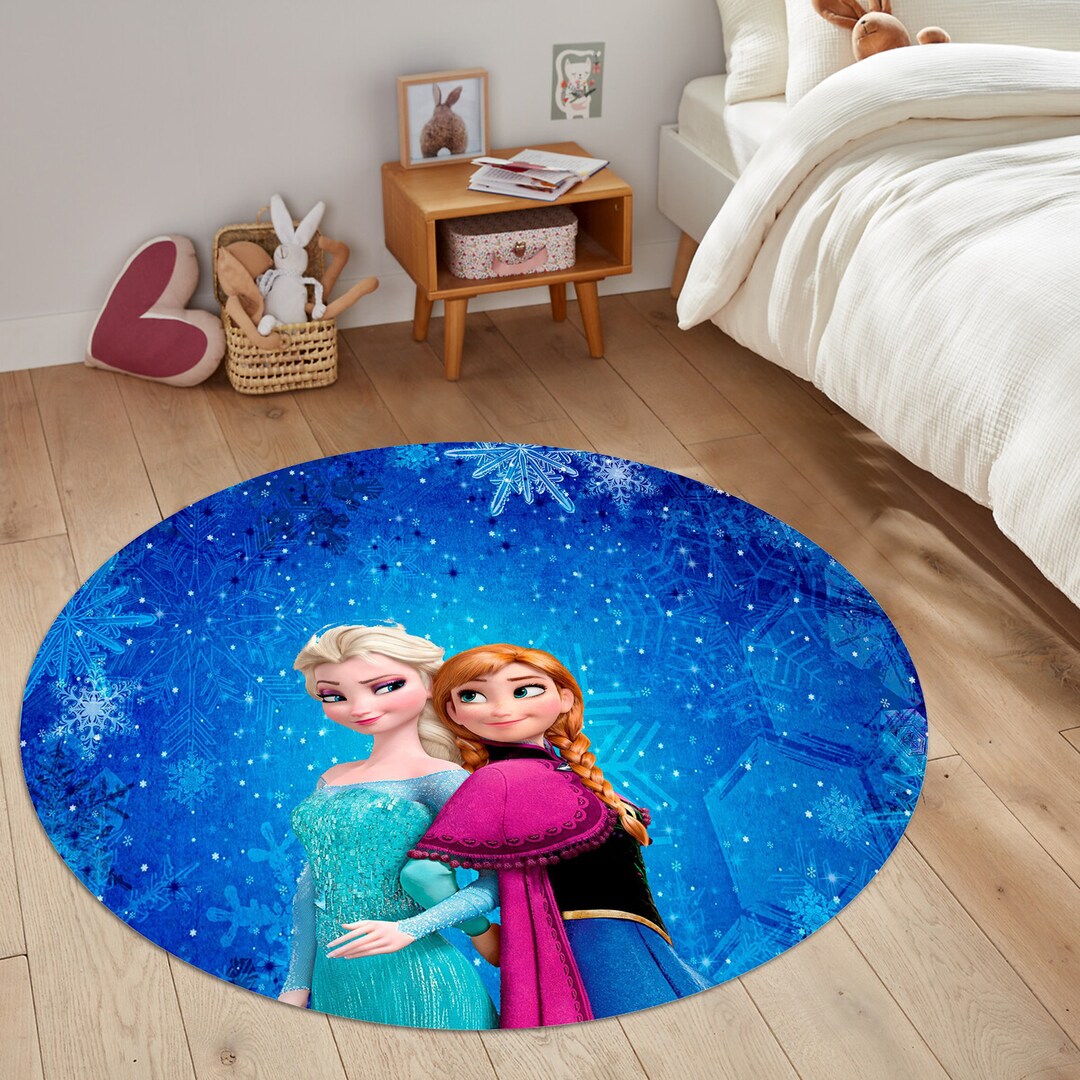 Elsa Round Rug Personalized Elsa and Anna Round Rug: Girl's Nursery Decor - Etsy