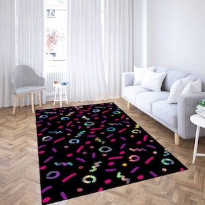Retro Rug,Arcade Rug,Game Rug,Custom Rug,Gamer Rug,Game Room Rug,Modern Rug,Office Rug,Decorative Carpet,Home Decor Carpet,Black Rug