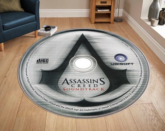 Personalized Gamer Rug, Poplular Game Cd Cover Decor, Round Area Rug,