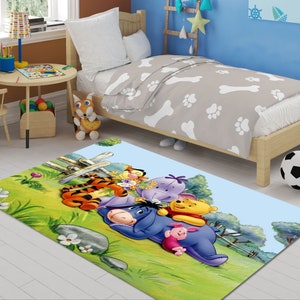 Winnie Rug, Winnie Friends, Winnie the Pooh, Individueller Teppich,Kinoteppich,Kinderzimmer Teppich, Moderner Teppich, Büroteppich, Wohnkultur, Baby Dekoration