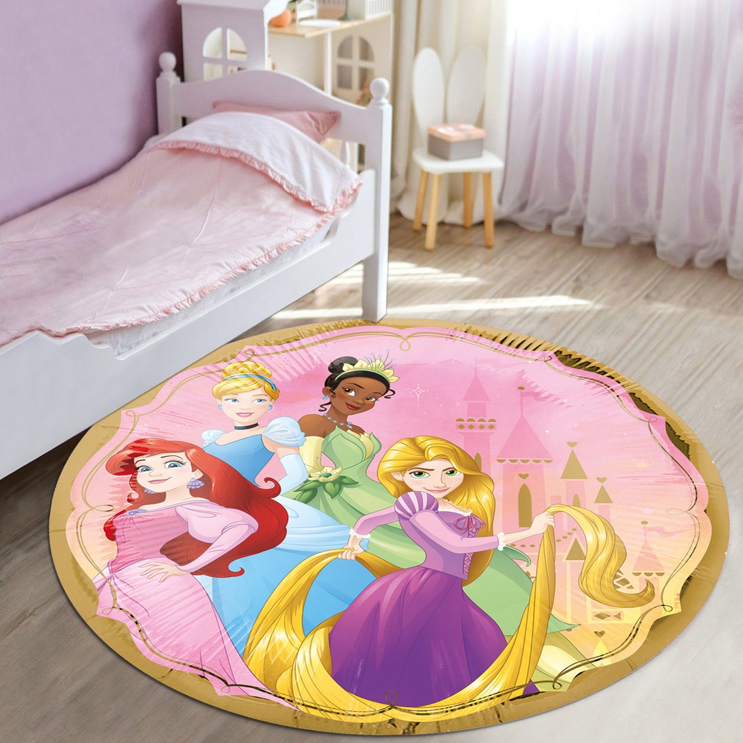Princcess Rug Personalized Princess Rug: Round Kids Play Mat, Nursery Decor - Etsy