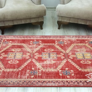 Faded Red Rug,red Area Rug,afghan Rug,afghan Vintage Design,antique ...