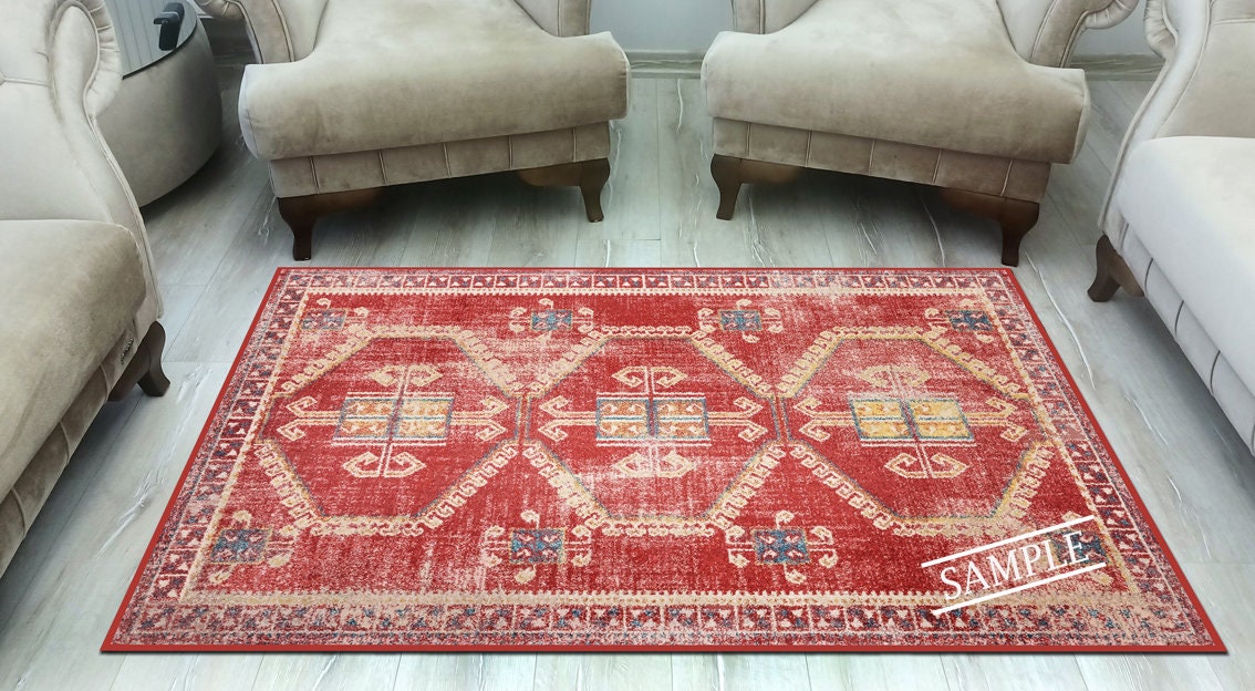 Afghan Rug,dark Red Rug,antique Looking Rug,afghan Pattern