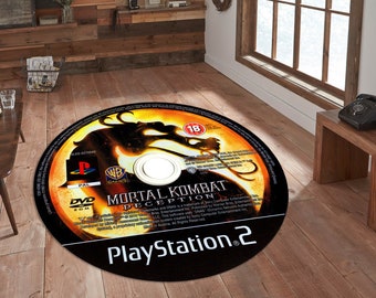 Personalized Gamer Rug: Round Game Room Decor, Non-Slip Cotton Base