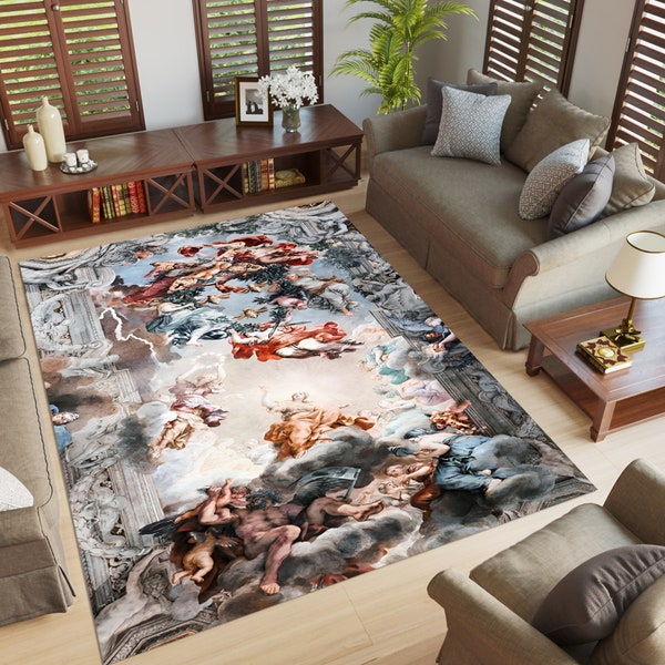 Heaven rug,Angels Rug,Michalengelo Art, Paradise Pattern, Modern Rug, Printed Rug, Home Decor, Room Decor Rug,Fantastic Rug,Jesus Art