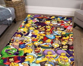 The Simpsons Rug, Cartoon Character Collage Floor Mat, Funny Home Decor