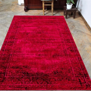 Faded Red Rug,red Area Rug,afghan Rug,afghan Vintage Design,antique ...