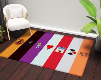 Kanye West Album Cover Rug, Colorful Music Room Decor, Custom Printed Carpet,