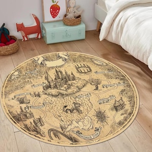Kaarttapijt, tapijt tapijt, tapijt uit de populaire film, kinderkamertapijt, magisch tapijt, kinderkamertapijt, speelkleed voor kinderen, vloerkleed, modern tapijt, rond tapijt, heksenkleed