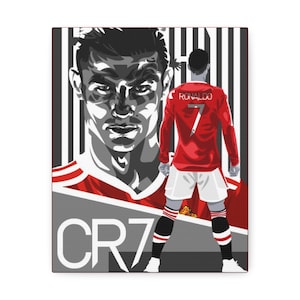 Framed Wall Art, Cristiano Ronaldo, Manchester United, Football, Posters Prints, Home Décor, Sports Gift, Bedroom, Mancave, Bar, Christmas