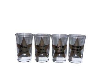 Personalized Gold Star Shot Glass, Custom Funny Shot Glass, Cute Birthday Gift, Party Favor, Girls Night Out, Trendy Personalized Barware