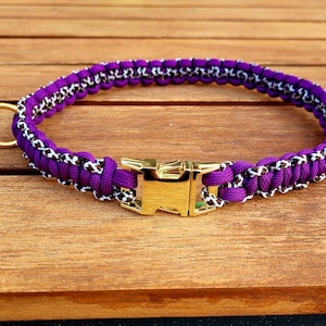 Dog collar Paracord braided and customizable/with click closure/collar/dog/gold/various colors/two-tone